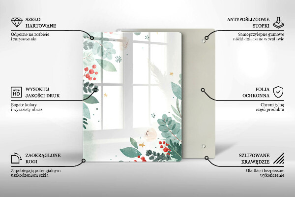 Glass worktop saver Watercolors leaves