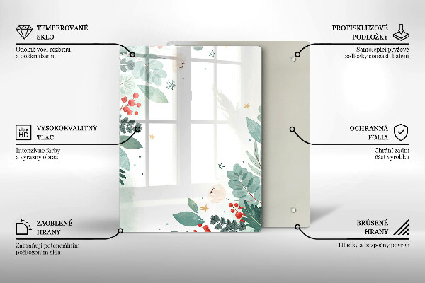 Glass worktop saver Watercolors leaves