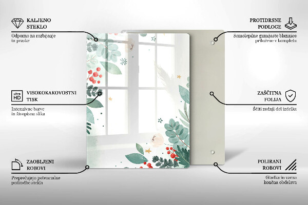 Glass worktop saver Watercolors leaves