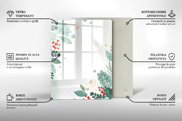 Glass worktop saver Watercolors leaves