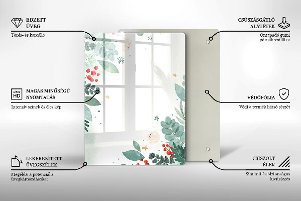 Glass worktop saver Watercolors leaves