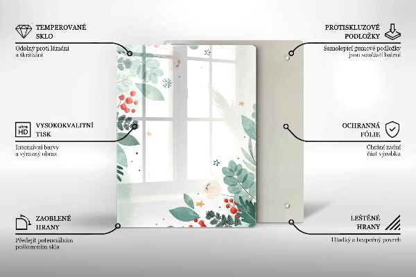 Glass worktop saver Watercolors leaves