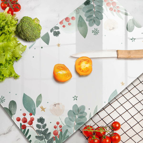 Glass worktop saver Watercolors leaves