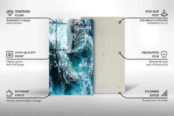 Kitchen countertop cover Foamed water waves