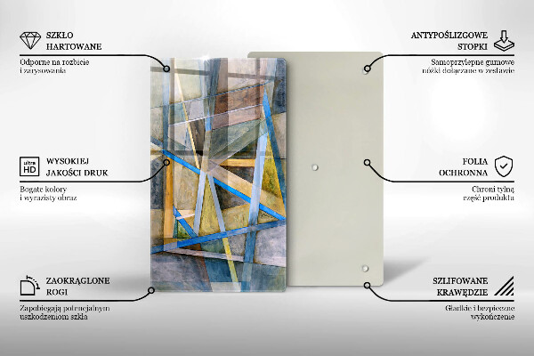 Glass worktop saver Painted abstraction lines