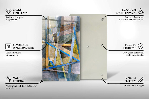 Glass worktop saver Painted abstraction lines