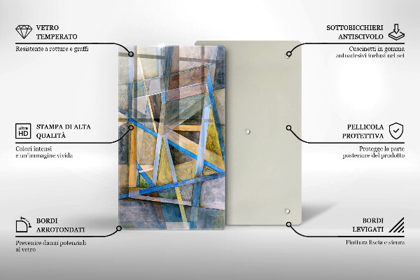 Glass worktop saver Painted abstraction lines
