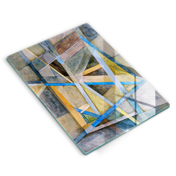 Glass worktop saver Painted abstraction lines