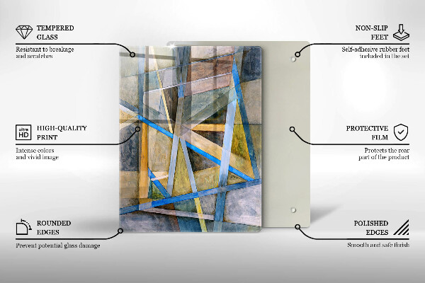 Glass worktop saver Painted abstraction lines