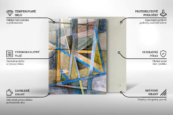 Glass worktop saver Painted abstraction lines