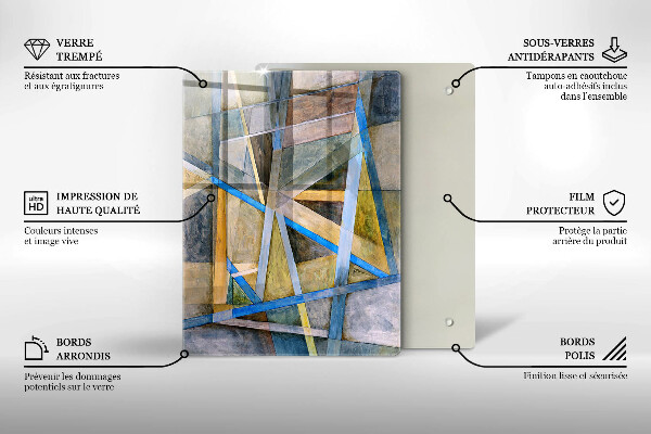 Glass worktop saver Painted abstraction lines