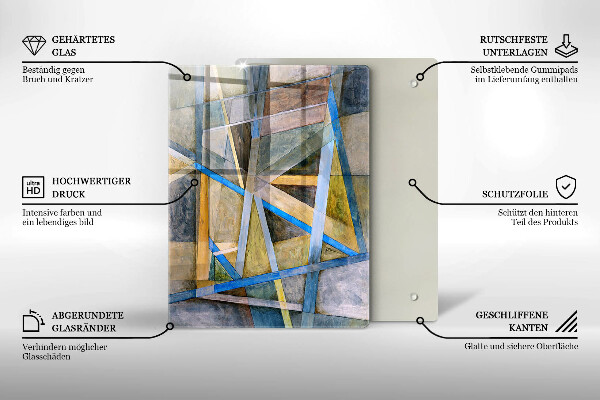 Glass worktop saver Painted abstraction lines
