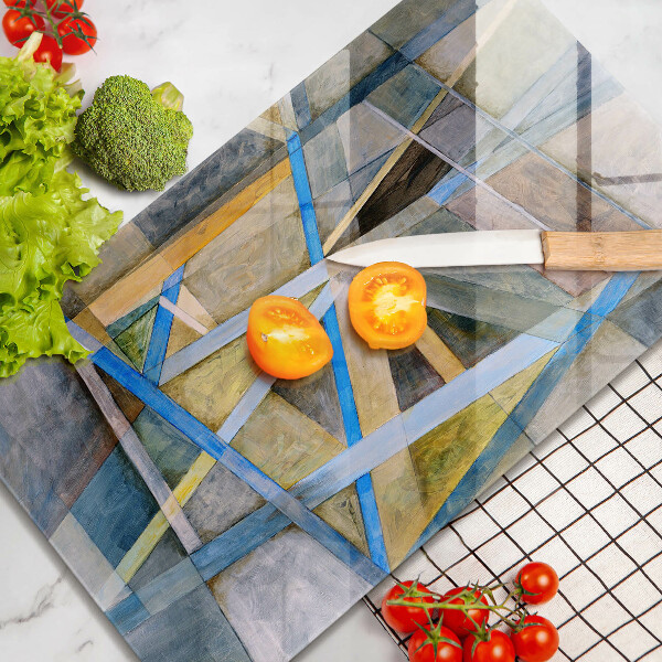 Glass worktop saver Painted abstraction lines