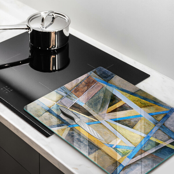 Glass worktop saver Painted abstraction lines