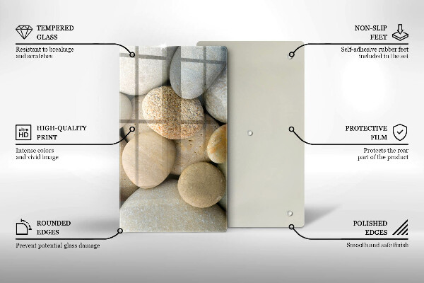 Glass worktop saver Oval stone pattern