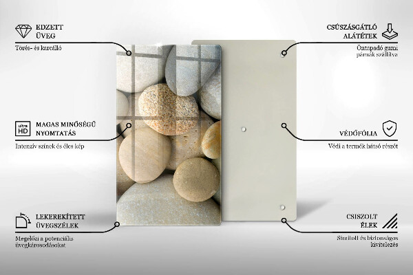 Glass worktop saver Oval stone pattern