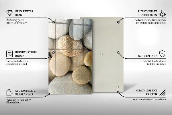 Glass worktop saver Oval stone pattern