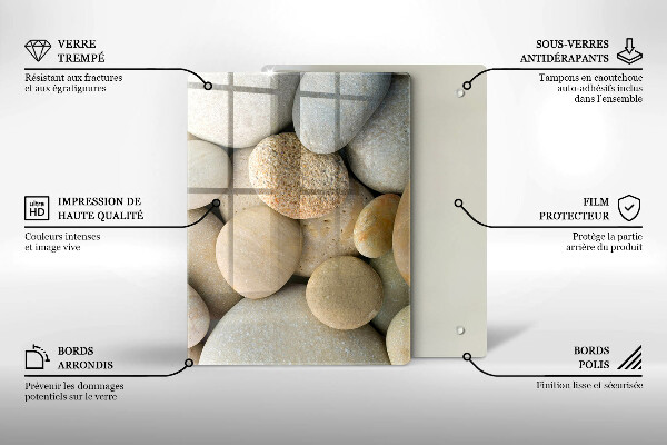 Glass worktop saver Oval stone pattern