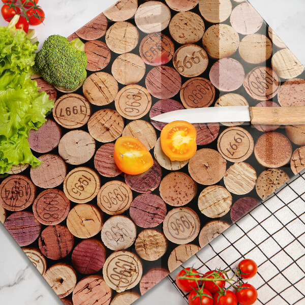Glass worktop saver Wine corks pattern