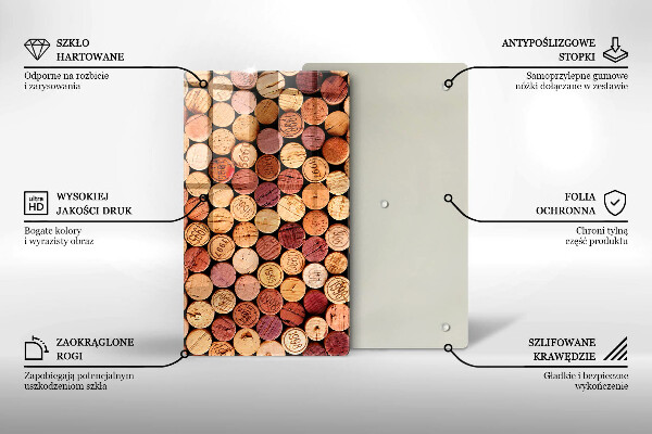 Glass worktop saver Wine corks pattern