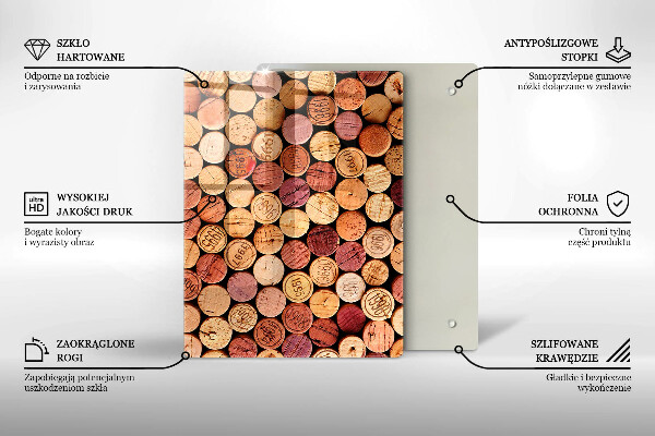 Glass worktop saver Wine corks pattern