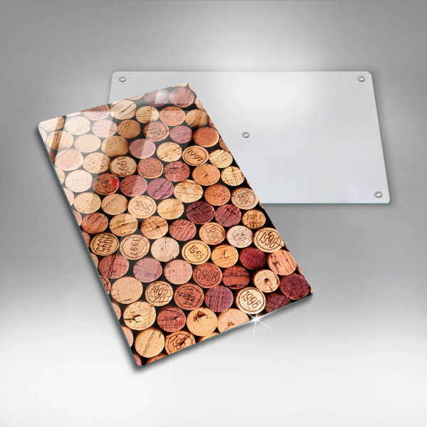Glass worktop saver Wine corks pattern