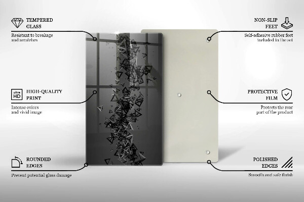 Glass worktop saver Abstraction 3D shapes