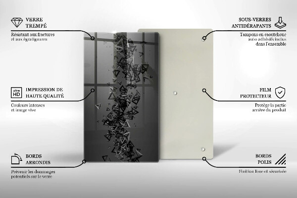 Glass worktop saver Abstraction 3D shapes