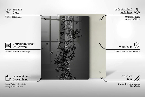 Glass worktop saver Abstraction 3D shapes