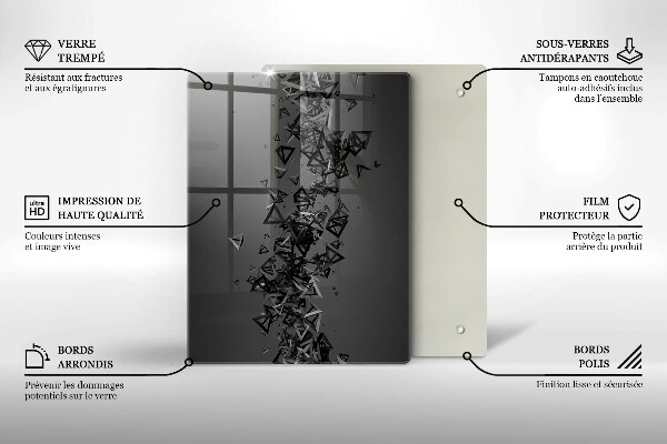 Glass worktop saver Abstraction 3D shapes