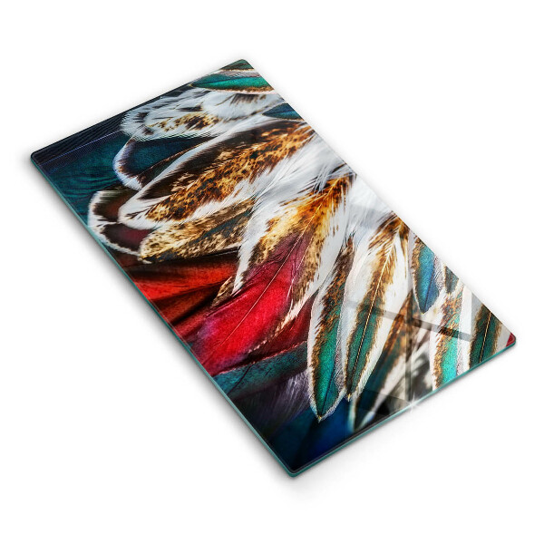 Glass worktop saver Boho bird feathers