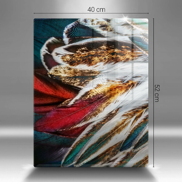 Glass worktop saver Boho bird feathers