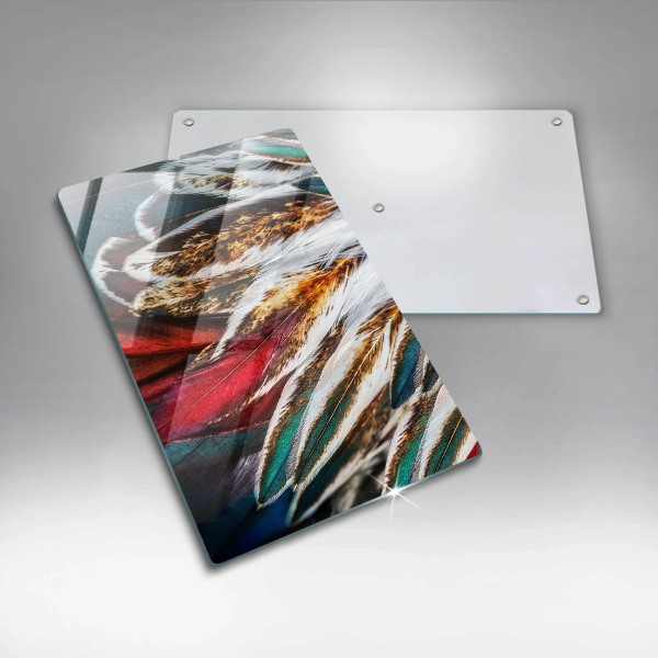 Glass worktop saver Boho bird feathers