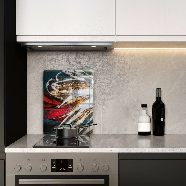 Glass worktop saver Boho bird feathers