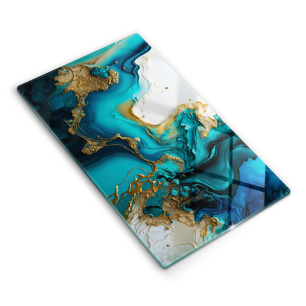 Kitchen countertop cover Turquoise abstraction