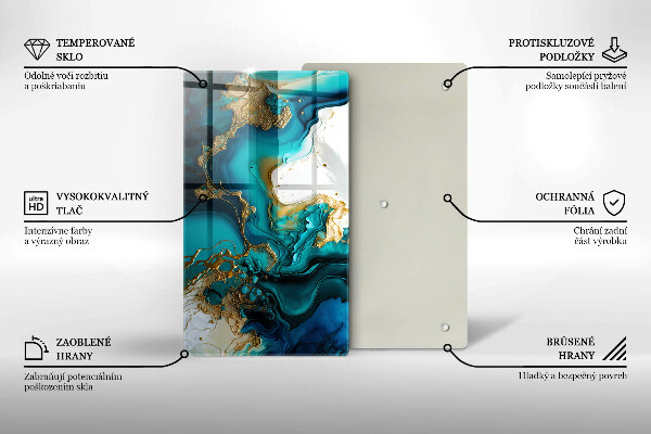 Kitchen countertop cover Turquoise abstraction