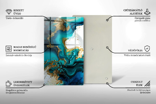 Kitchen countertop cover Turquoise abstraction