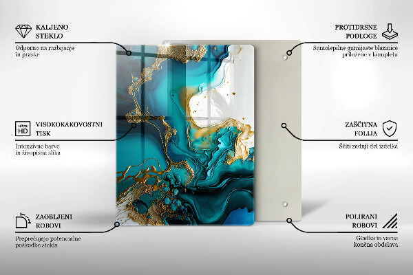 Kitchen countertop cover Turquoise abstraction