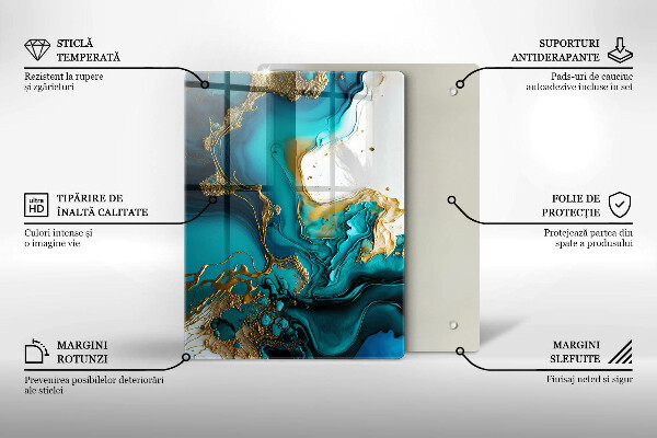 Kitchen countertop cover Turquoise abstraction