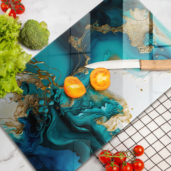 Kitchen countertop cover Turquoise abstraction