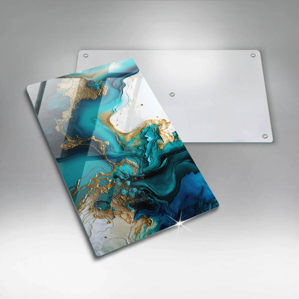 Kitchen countertop cover Turquoise abstraction