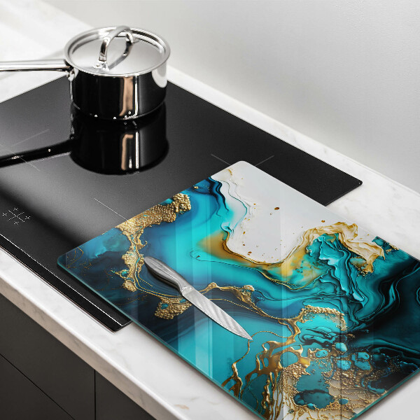 Kitchen countertop cover Turquoise abstraction