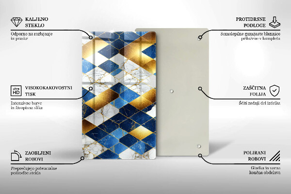 Kitchen countertop cover Golden Rombs Marble