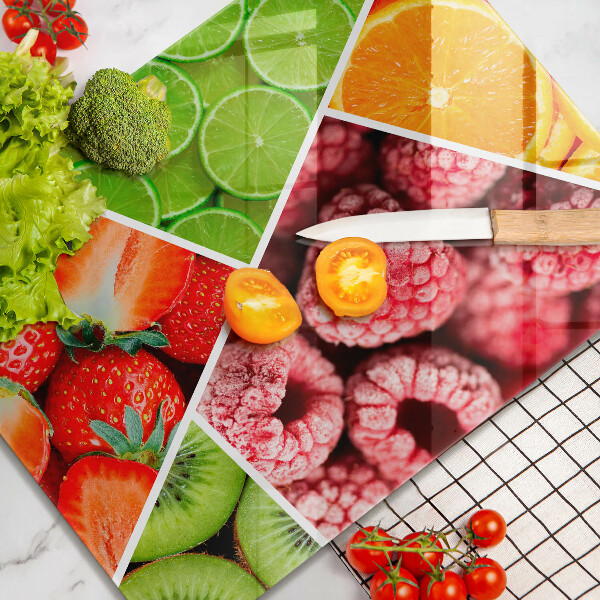 Glass worktop saver Colorful fruit