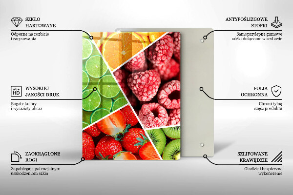 Glass worktop saver Colorful fruit