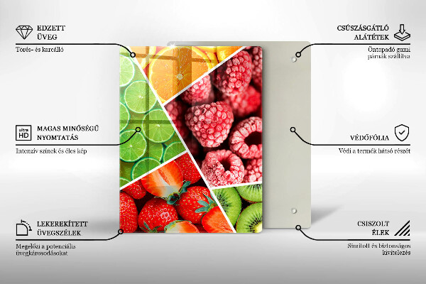 Glass worktop saver Colorful fruit