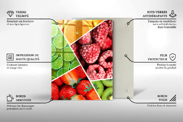 Glass worktop saver Colorful fruit