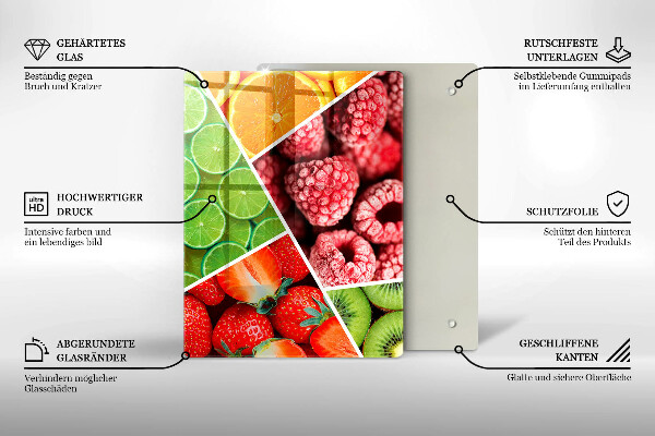 Glass worktop saver Colorful fruit