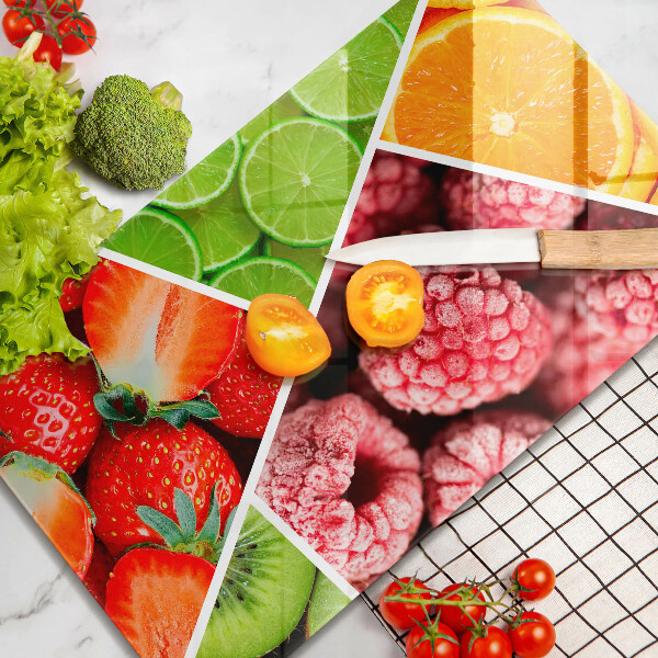 Glass worktop saver Colorful fruit