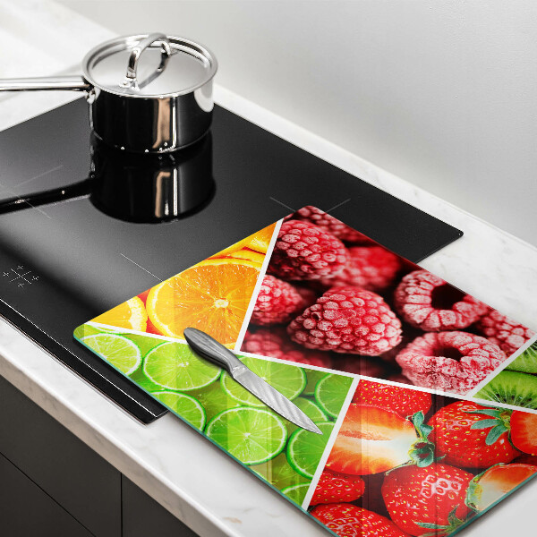 Glass worktop saver Colorful fruit